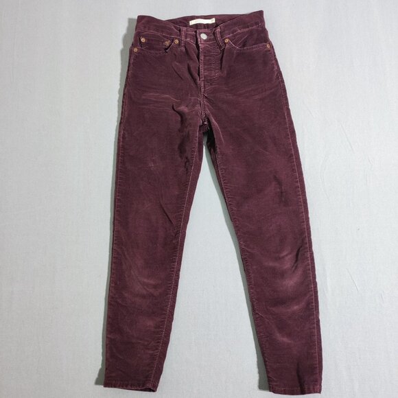 Levi's jeans women's size 25 maroon colour wedgie skinny feels like velvet - Picture 1 of 16